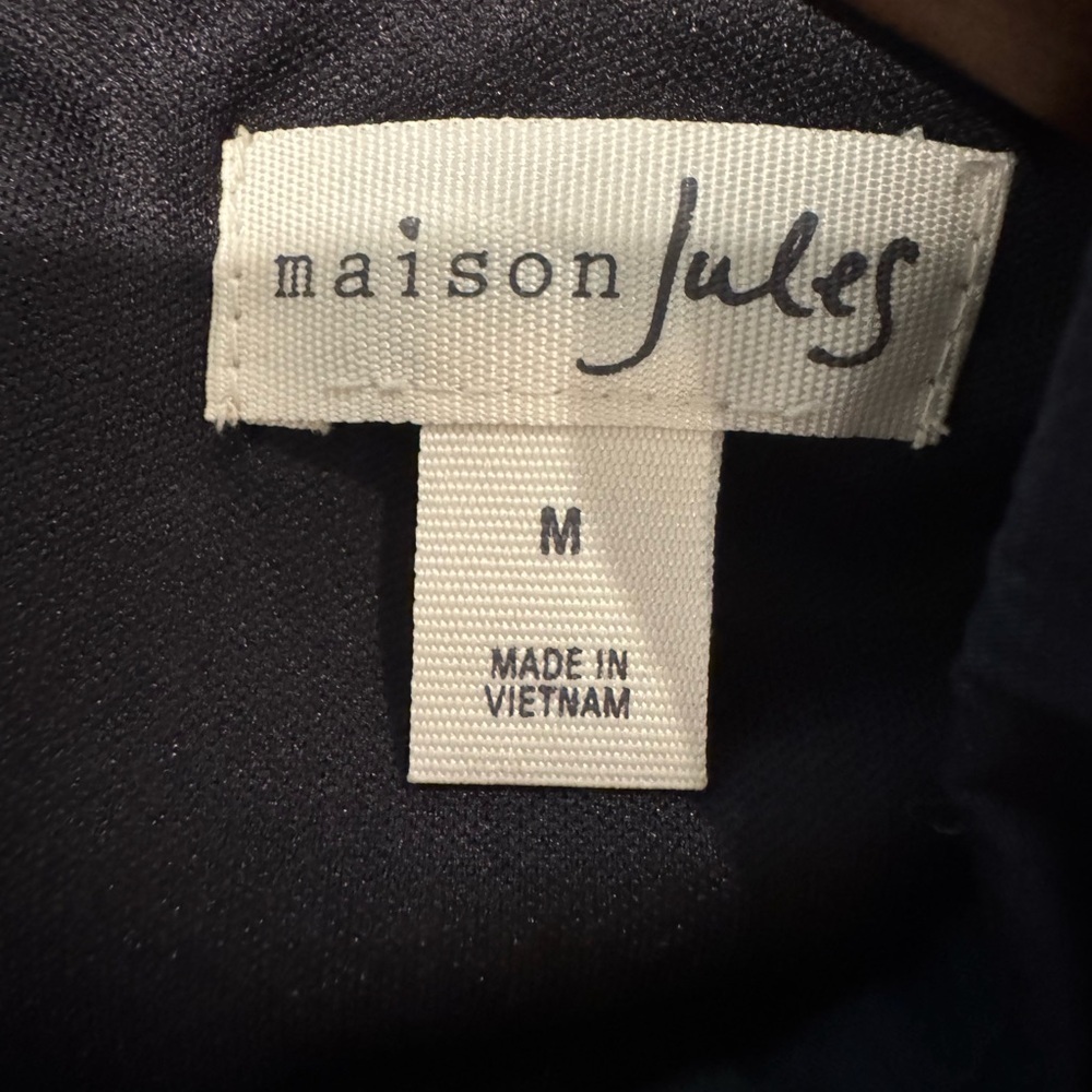 Maison Jules Black and Gray Plaid Mini Dress M - Picture 3 of 6